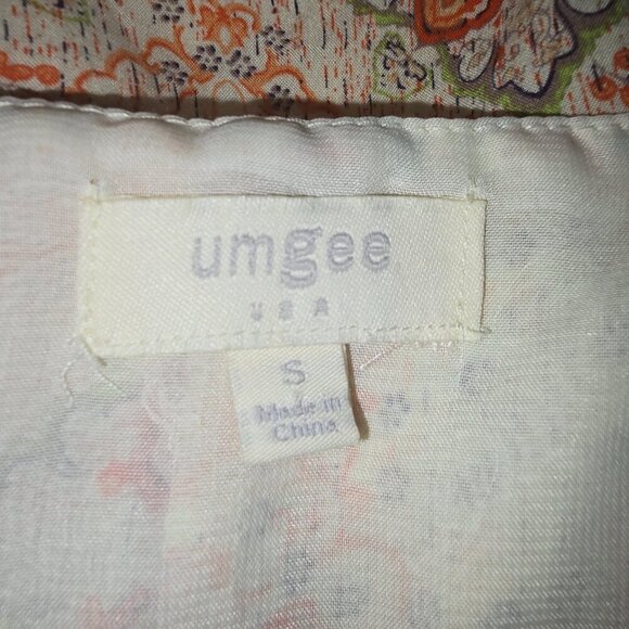 UMGEE BOHO BABY DOLL  BLOUSE 3/4 SLEEVE FLOWING TUNIC PULLOVER SIZE SMALL - Picture 3 of 7